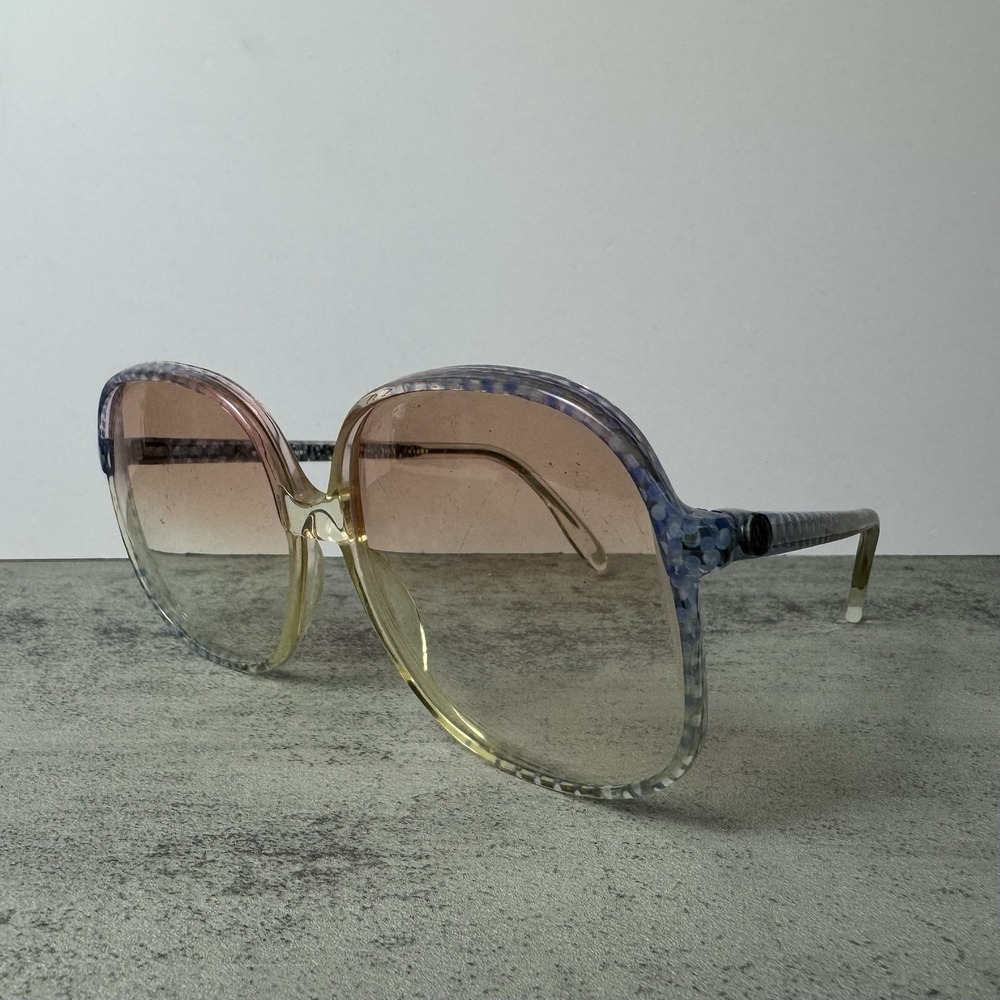 Vtg Diane Von Furstenberg Allure Rainbow Rose Lenses Oversized Sunglasses 1970s